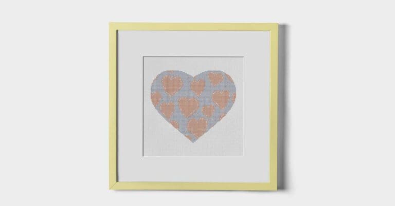 Hearts filled heart cross stitch (free)