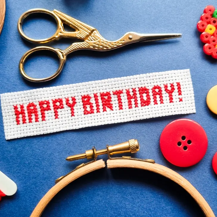 Free Happy Birthday cross stitch pattern