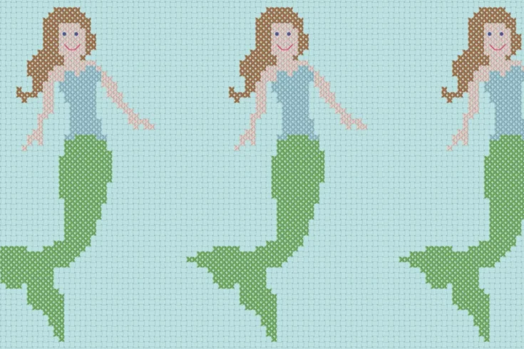Image for Free mermaid cross stitch pattern