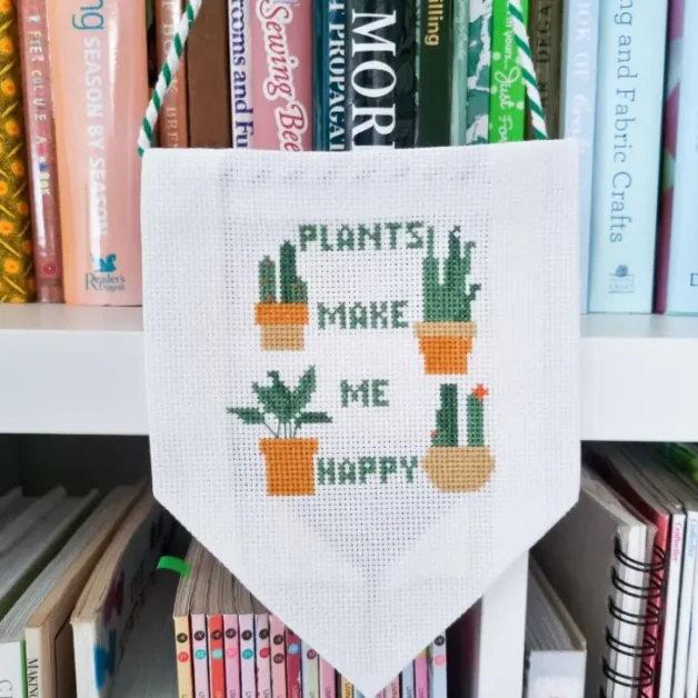 FREE Plants make me happy cross stitch pattern