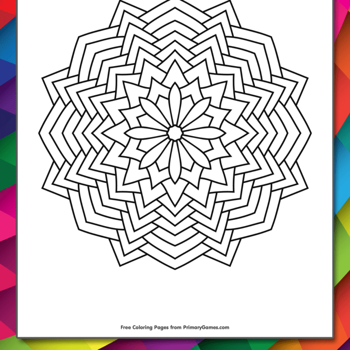 Image for Geometric Mandala Coloring Page • FREE Printable eBook
