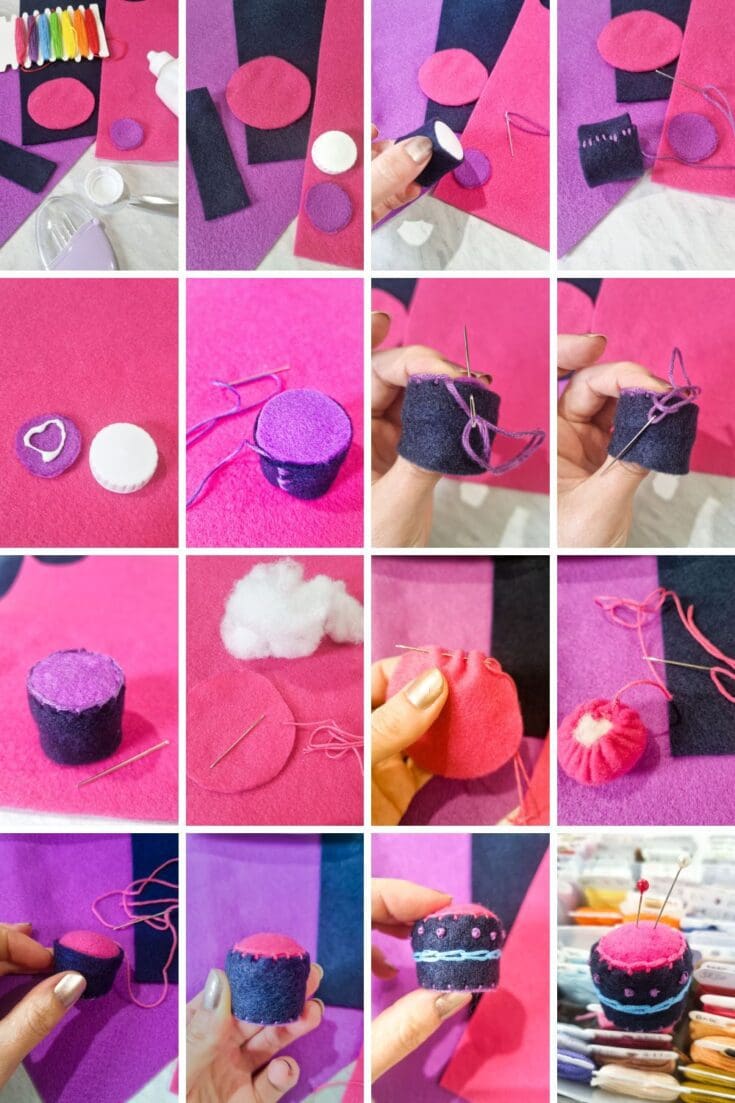 bottle cap pincushion tutorial