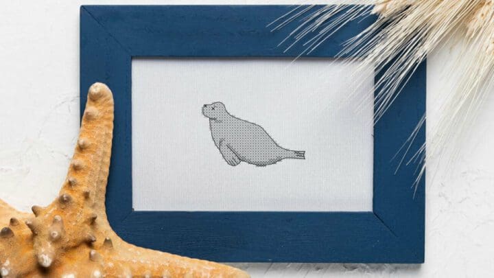 Image for Grey seal cross stitch pattern (free)