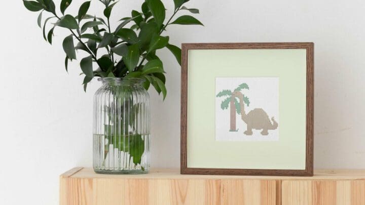 Image for Free herbivore dinosaur cross stitch pattern