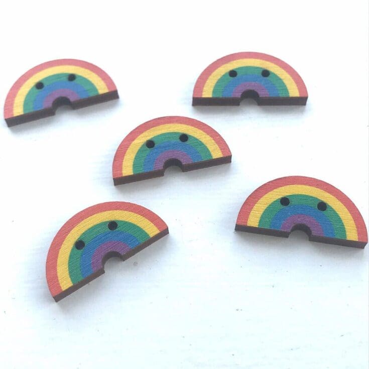Image for Rainbow Shape Wooden Buttons - Etsy UK
