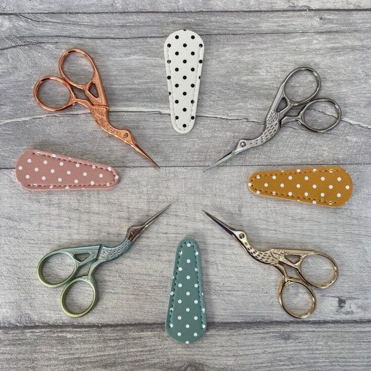 Image for Embroidery Stork Scissors With Cover - Etsy UK
