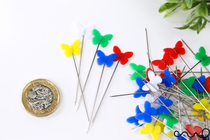 Image for 40 Butterfly Head Sewing Pins 54mm Long Quilting Dressmaking - Etsy UK