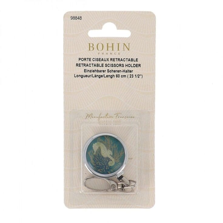 Image for Bohin Retractable Scissors Holder Snap Hook Sea Horse 98848 - Etsy UK