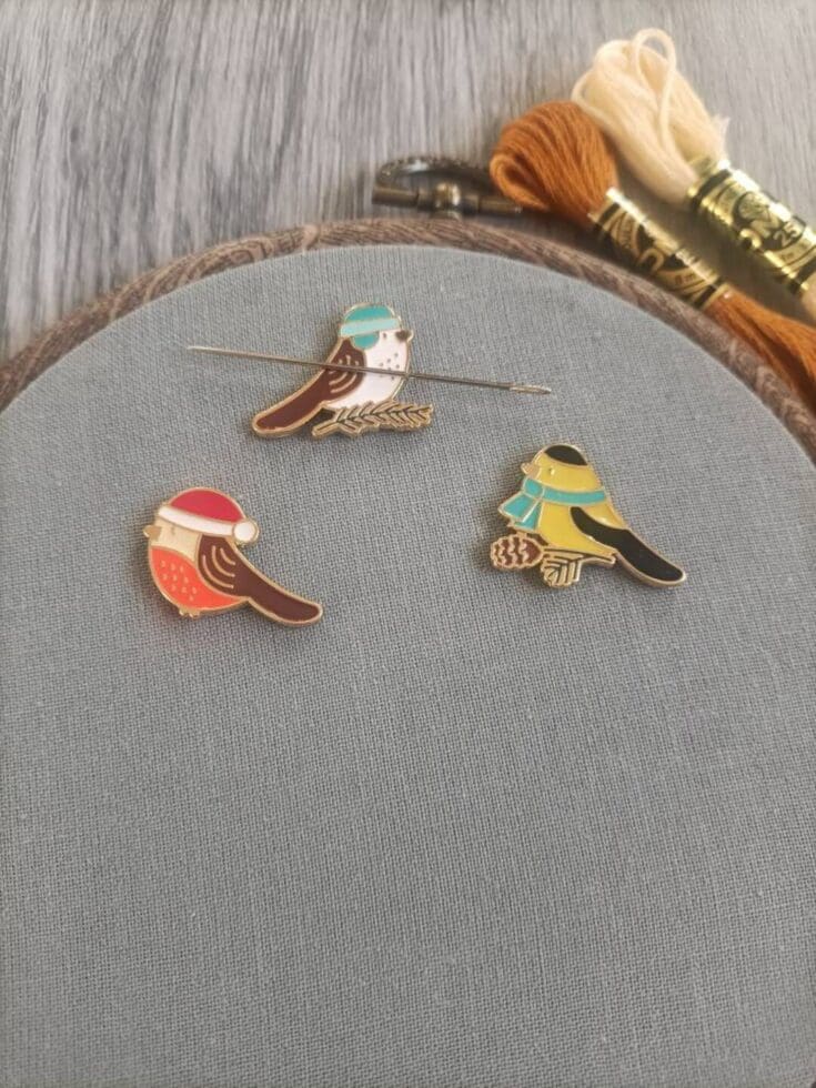 Image for Winter Little Bird Needle Minder Needle Magnet for Embroidery - Etsy UK