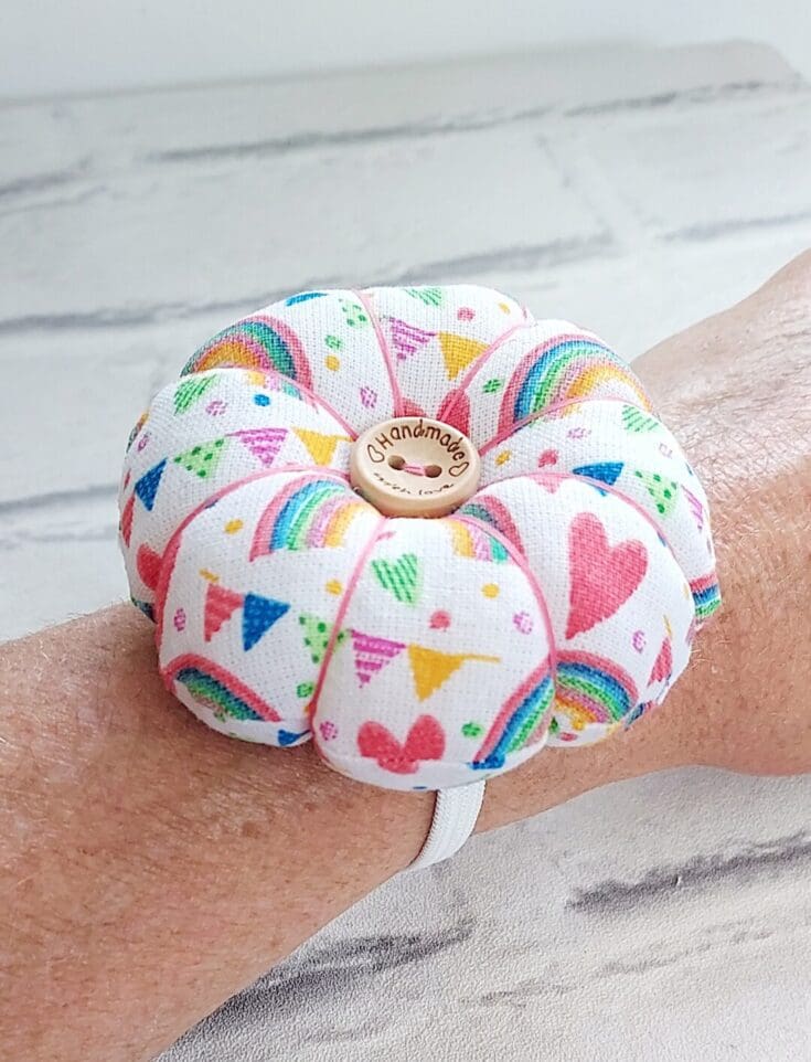 Image for Wrist Pin Cushion Including 10 Pins. Sewing Gift. Pin - Etsy UK