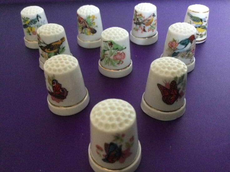 Image for Thimbles Lot of Ten Birds Butterflies Bone China Collectible - Etsy UK
