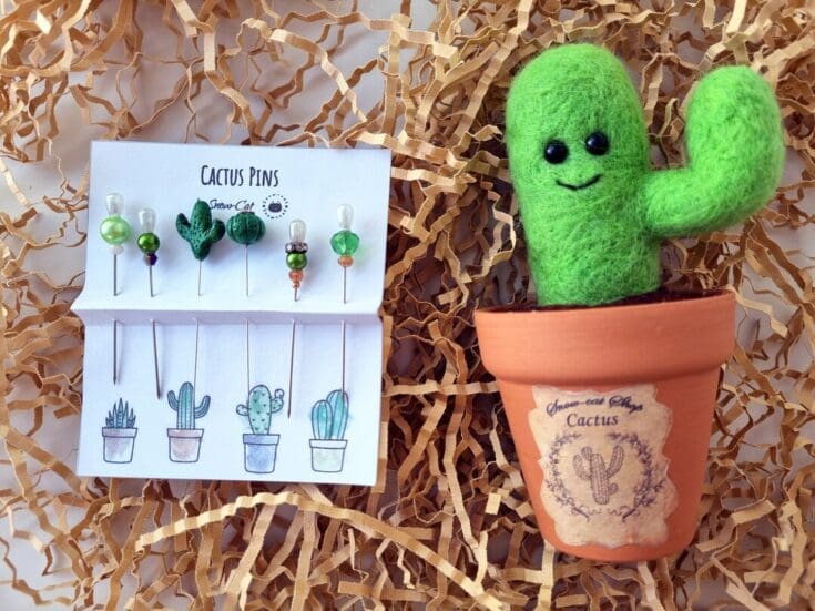 Image for Cactus Felted Pin Cushion - Etsy UK