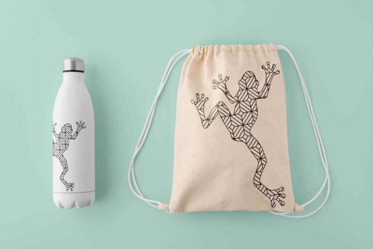 Blackwork frog sublimation design