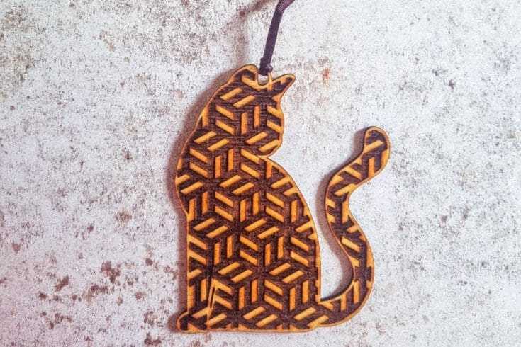 Image for Cubist Cat laser cut ornament (free)