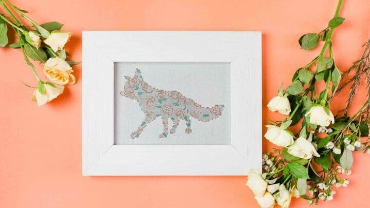 Image for Floral Fox cross stitch pattern (free)