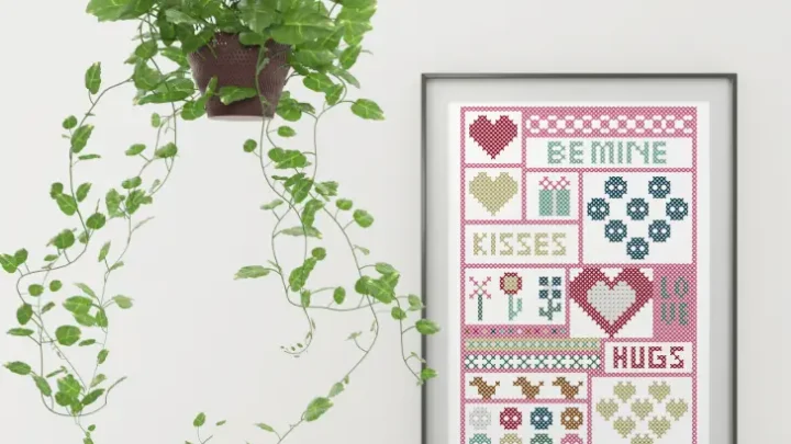 Image for FREE Valentine cross stitch sampler