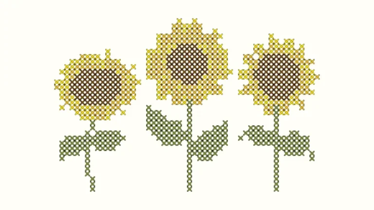 Free cross stitch pattern – sunflowers