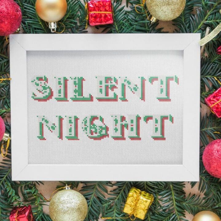 embroidered and frame silent night cross stitch