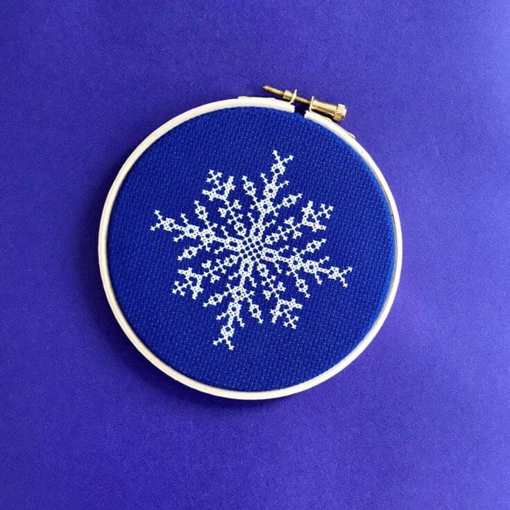 Image for 5 Inch Snowflake Cross Stitch Kit With Hoop 
