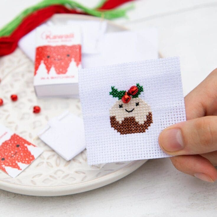 Image for Kawaii Christmas Pudding Cross Stitch Kit 