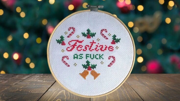 Image for Festive as F%k Cross Stitch Kit 