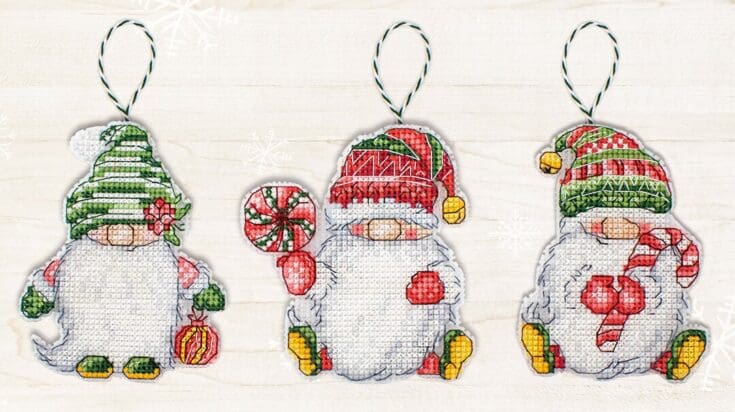 Image for Toys Cross Stitch Kits Christmas Gnomes JK030 - Etsy UK