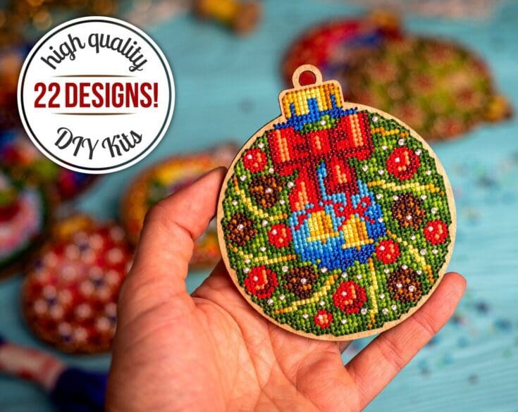 Image for Embroidered Ornament Making DIY Kit Cross Stitch Kit 