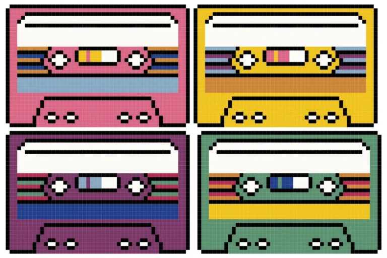 FREE Cassette tapes cross stitch pattern
