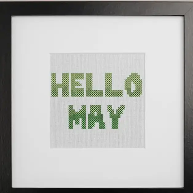 Hello May cross stitch pattern (free)