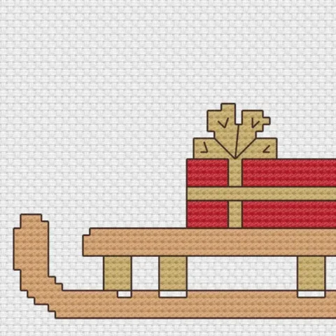 Image for Free Sled Cross Stitch Pattern *updated