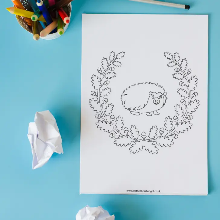 Hedgehog colouring page (free)