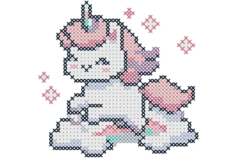 Free Baby Unicorn cross stitch pattern