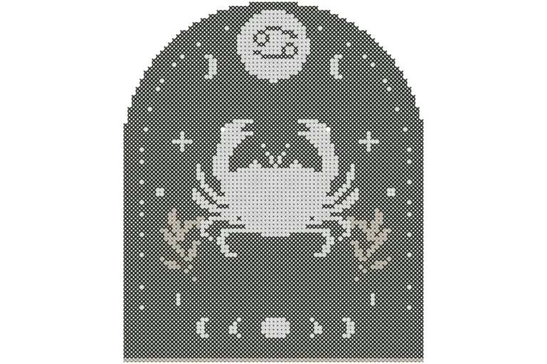 Free Cancer Zodiac cross stitch pattern
