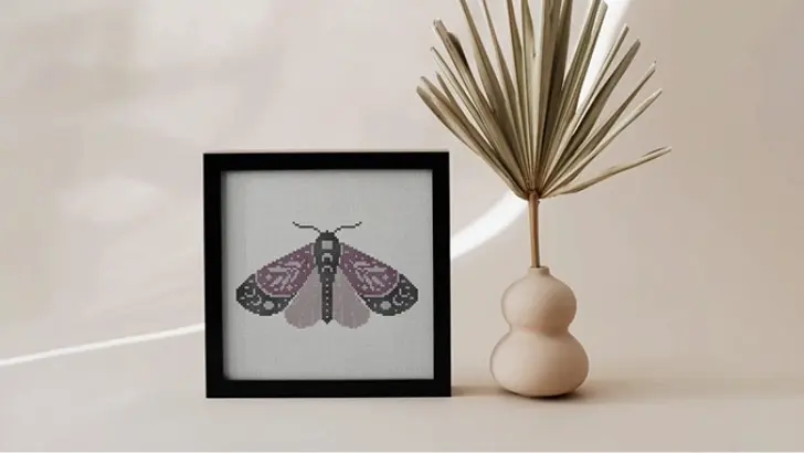 Moth cross stitch pattern (free)