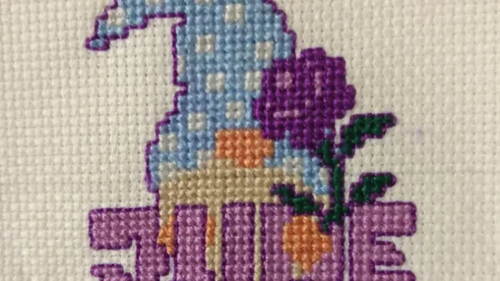 Image for Free June gnome cross stitch pattern