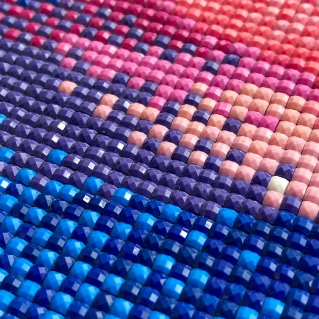 diamond art painting created from a cross stitch pattern