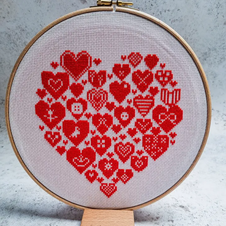 Heart of Hearts Cross Stitch (free pattern)