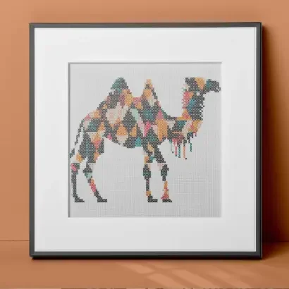 Patchwork camel cross stitch pattern (free)