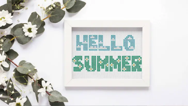 Free Hello Summer cross stitch pattern