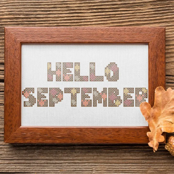 Hello September: Free cross stitch pattern