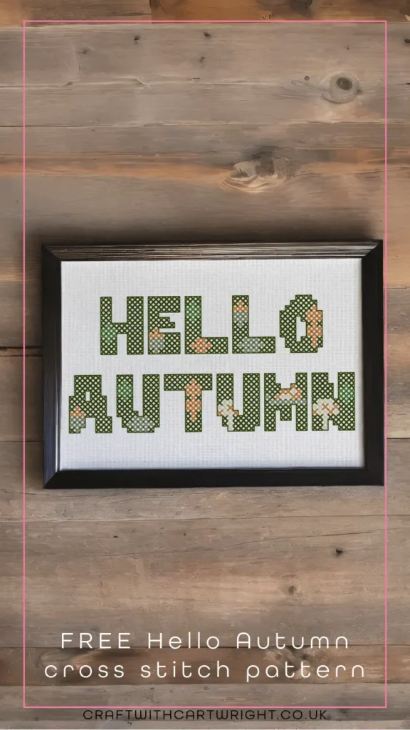 FREE Hello Autumn cross stitch pattern - Craft with Cartwright