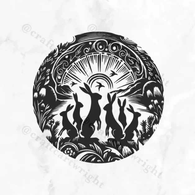Free Spring hares SVG