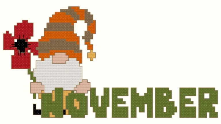 Free November Gnome Counted Cross Stitch Pattern *updated