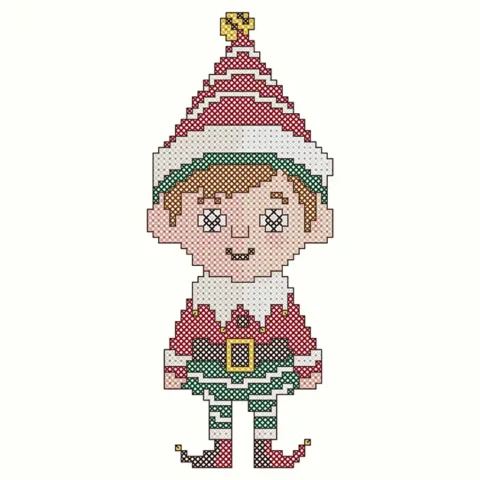 Image for FREE Christmas elf cross stitch pattern *updated