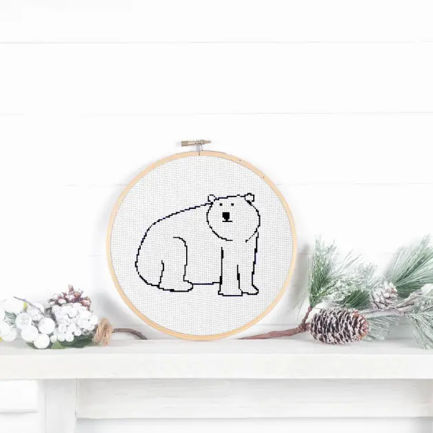 FREE Polar bear cross stitch pattern