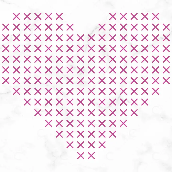 Free Cross Stitch Heart SVG Cut File