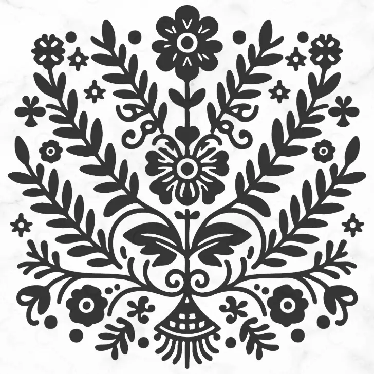 Free folk art style floral motif SVG