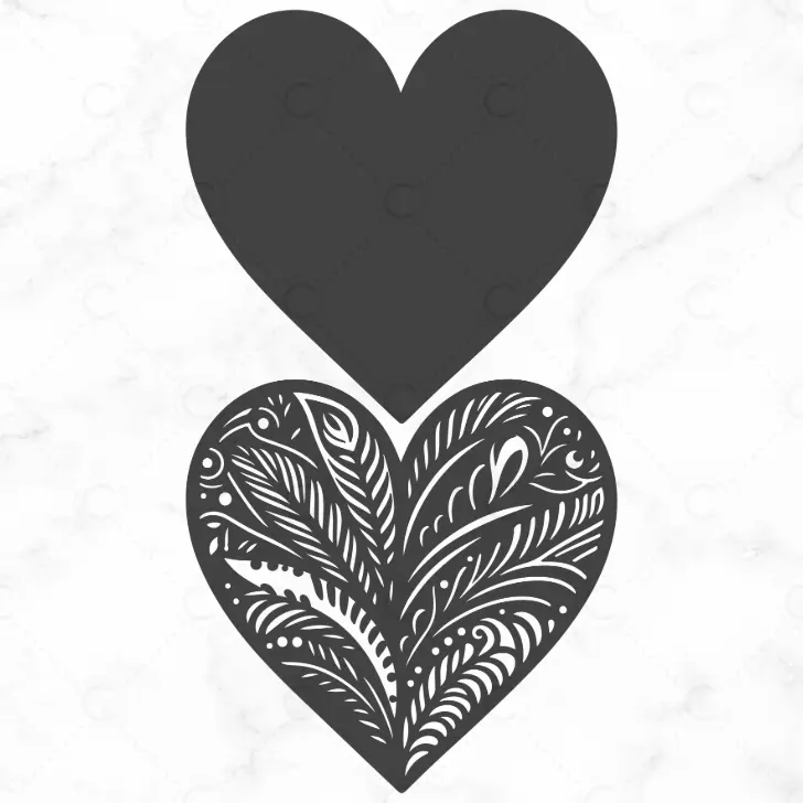 Free layered heart SVG