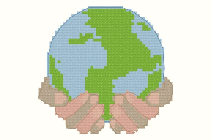 Image for Earth is in our hands cross stitch (free)