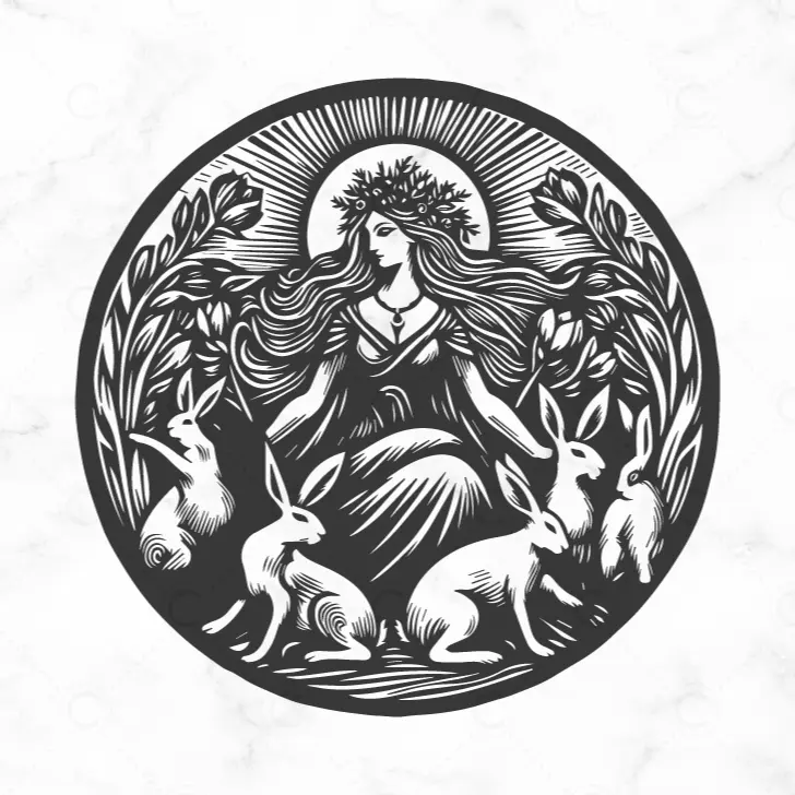 Free Ostara and the hares svg